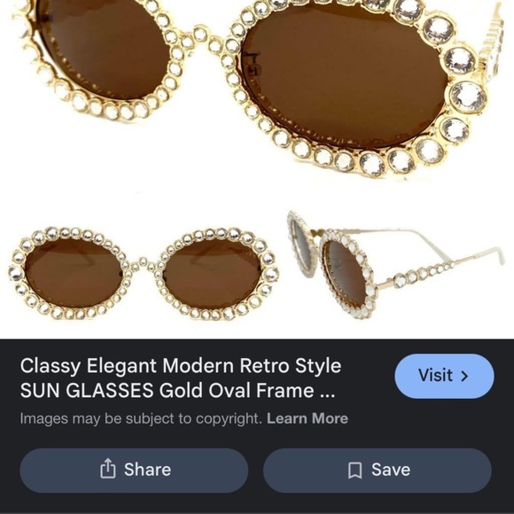 Chic Silver Pearl-Embellished Sunglasses - Picture 2 of 2